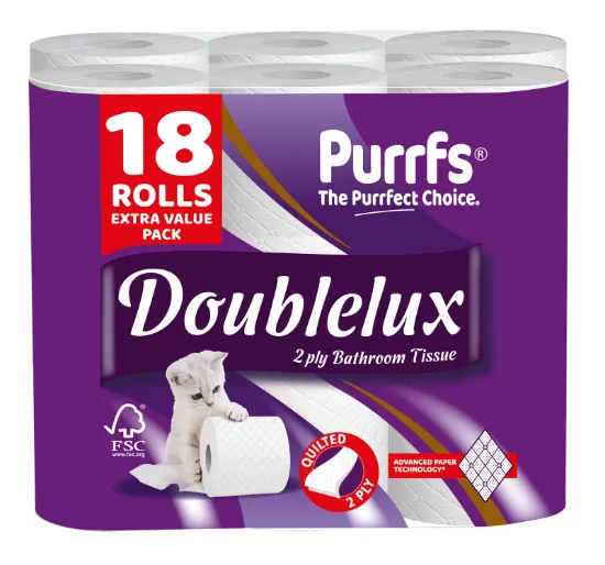 Picture of 18 x Purrfs Doublelux Toilet Rolls