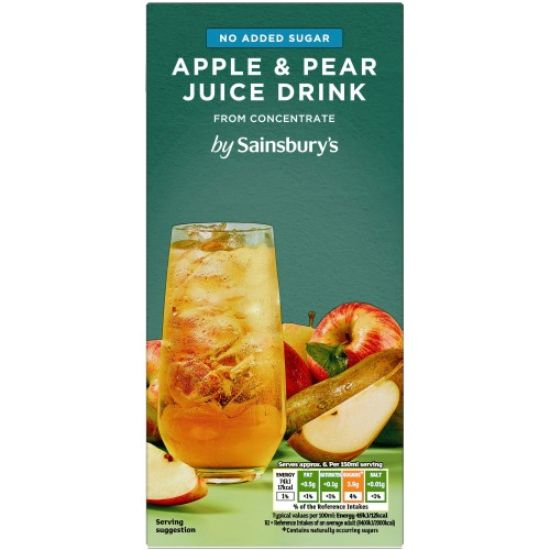 Picture of By Sainsbury's Apple & Pear Drink No Added Sugar Squash