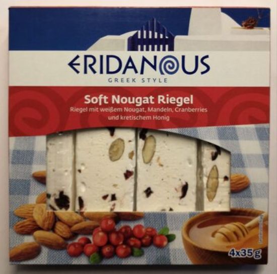 Picture of Eridanous Soft Nougat Almonds, Cranberries & Cretan Honey (red)
